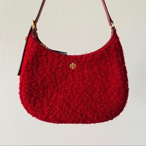 Tory burch Emerson Boule zip shoulder bag, Pomegranate red